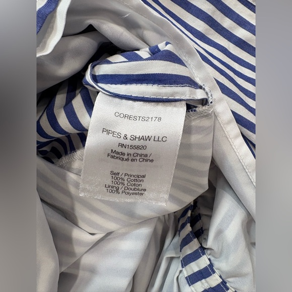 Veronica Beard Striped Asymmetrical Ruched Cotton Shirt Dress - Picture 10 of 16